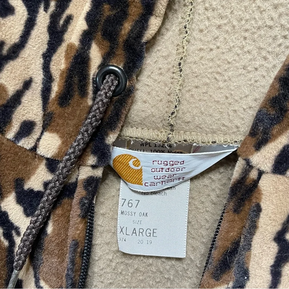 Vintage Carhartt Trebark 769 Camo Hoodie Mens XL Rare Velvet 80’s - Picture 4 of 6